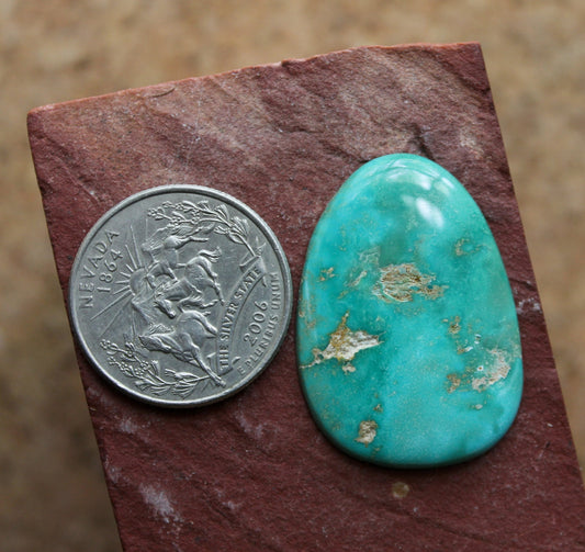 23.2 carat green turquoise cabochon from Stone Mountain Mine