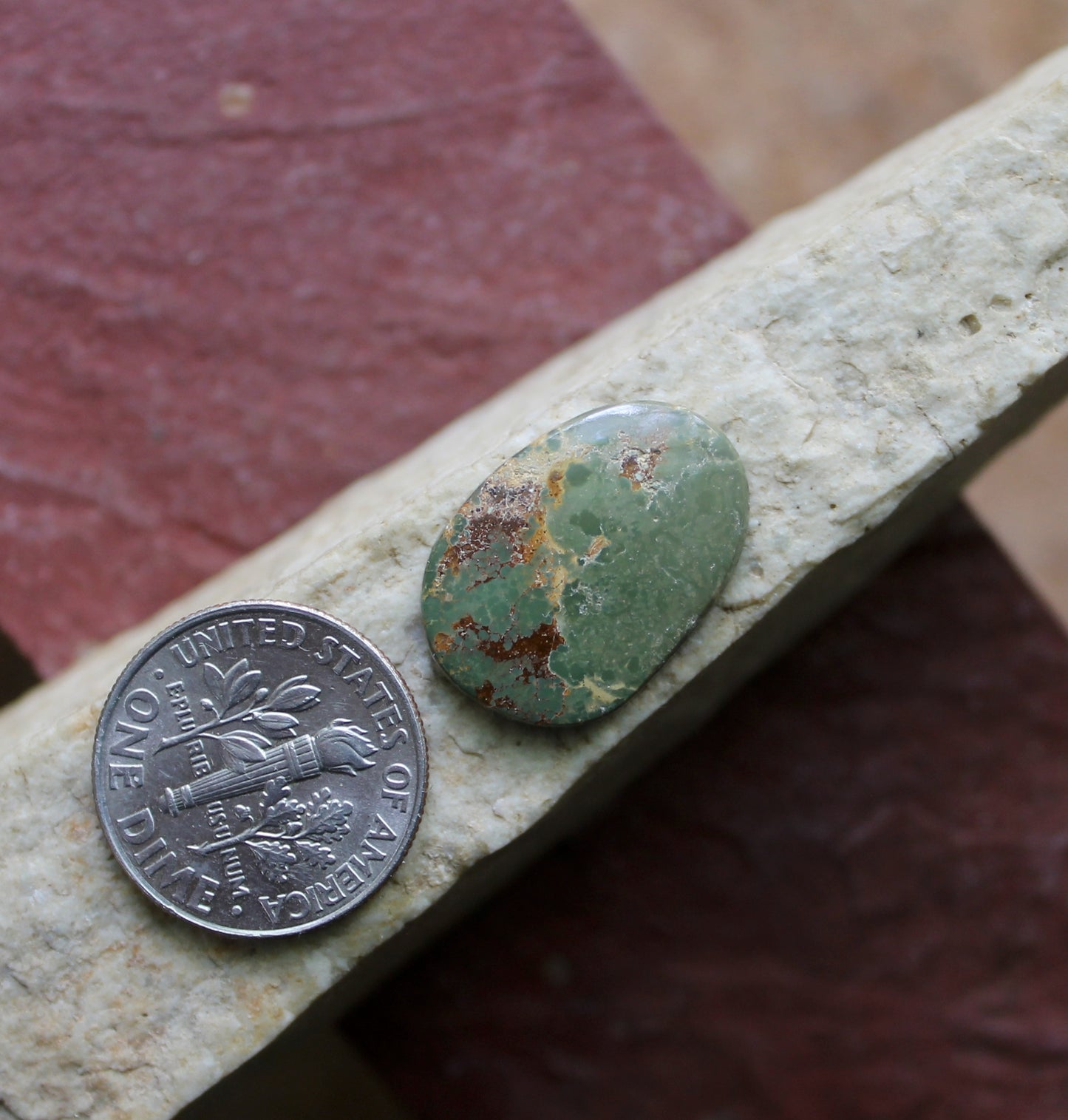 6 carat green Stone Mountain Turquoise cabochon