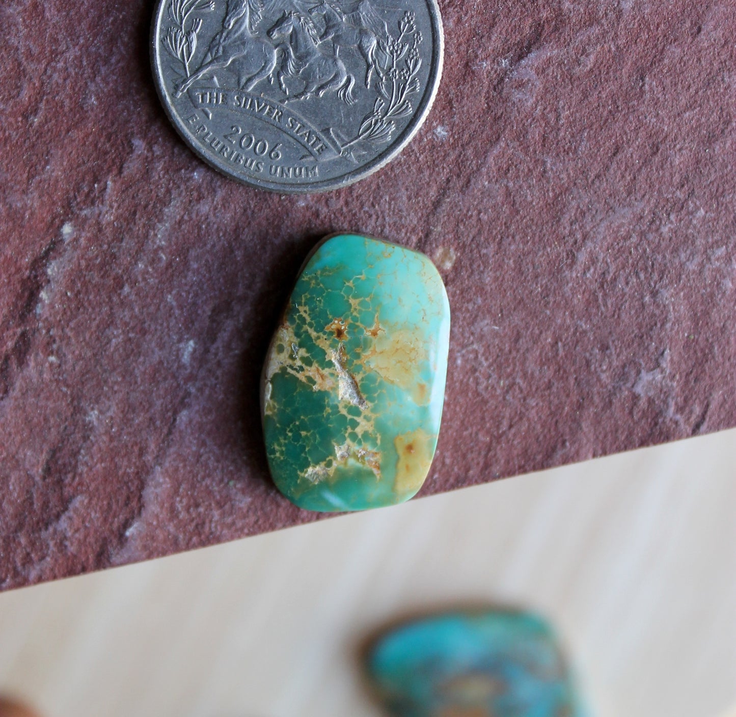 12 carat green Stone Mountain Turquoise cabochon