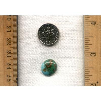 A multicolored turquoise cabochon from a lesser known deposit in central Nevada, these stones are unbacked, natural and have a rare dendrite inclusion pattern.