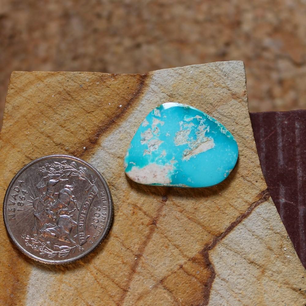 11 carat icy blue Stone Mountain Turquoise flat-top cabochon - Nevada Cassidys