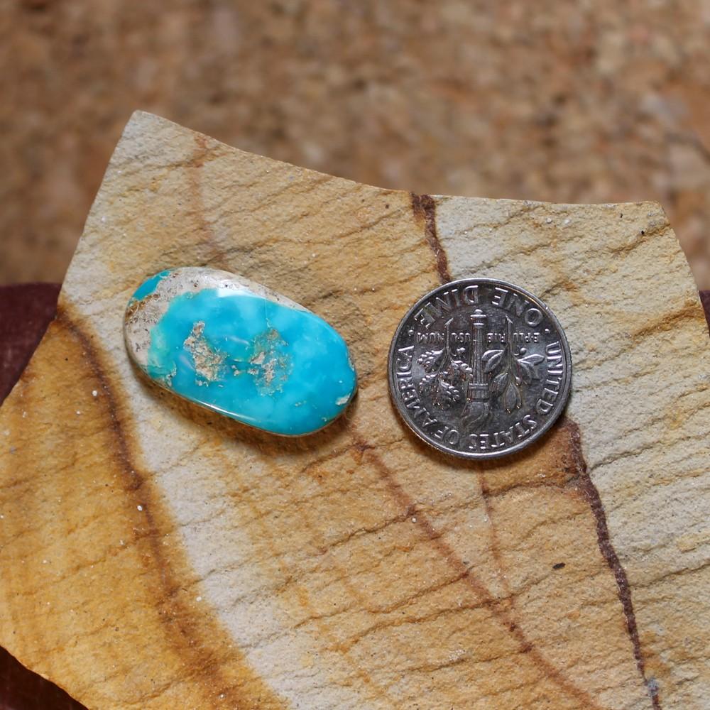 10 carat icy blue Stone Mountain Turquoise cabochon - Nevada Cassidys