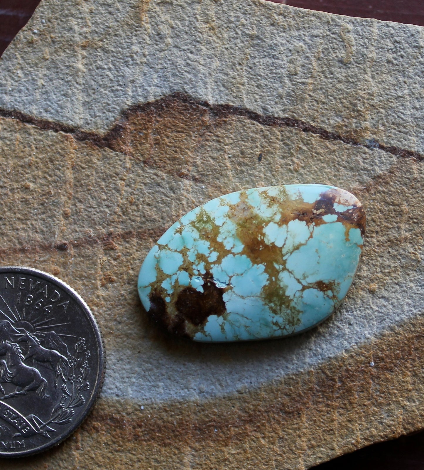 18 carat light blue Stone Mountain Turquoise cabochon