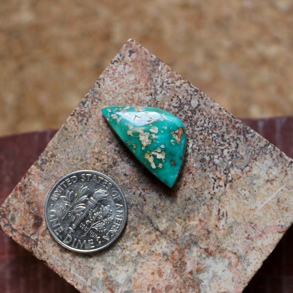 10 carat blue Stone Mountain Turquoise cabochon with quartz matrix - Nevada Cassidys