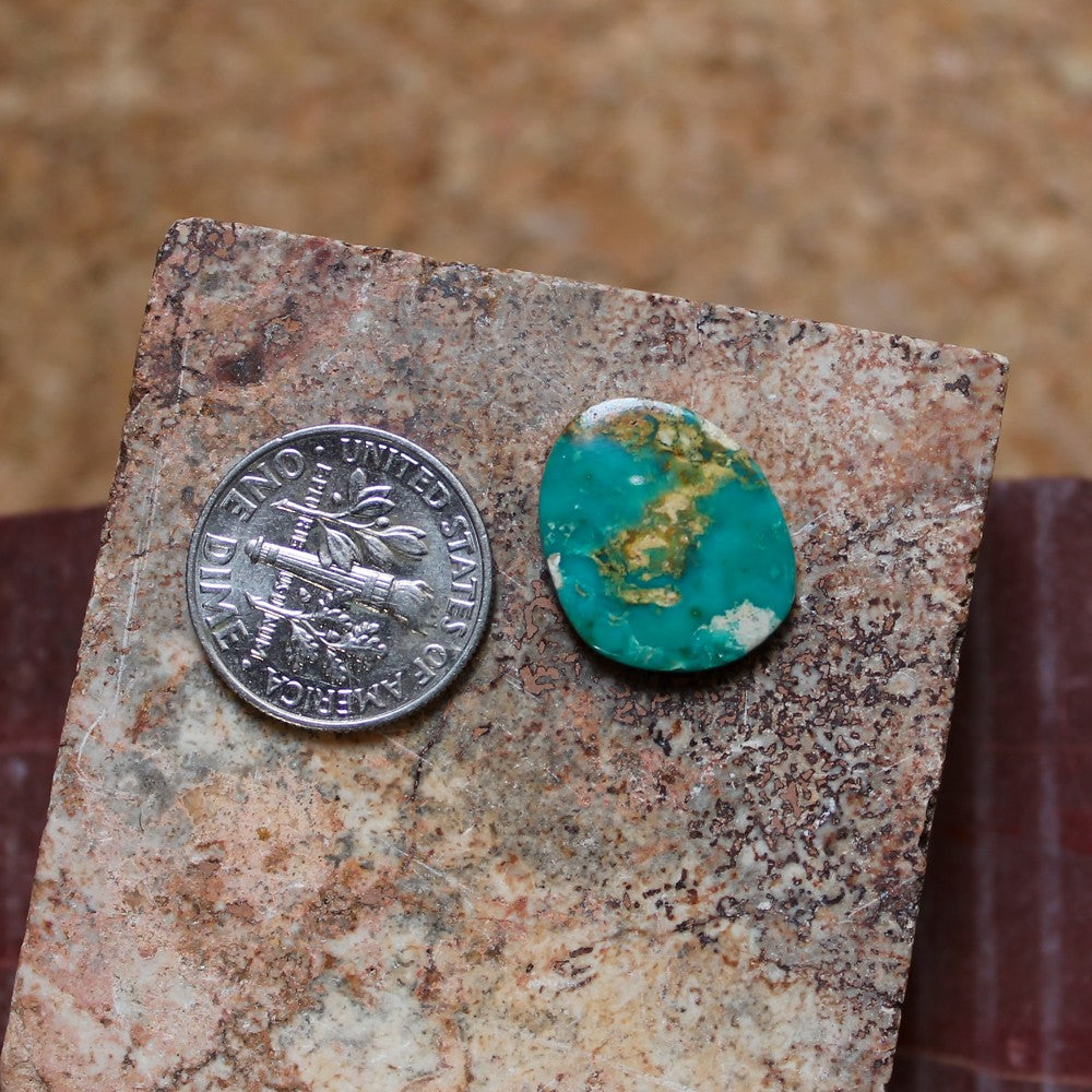 5.0 carat green Stone Mountain Turquoise flat-top cabochon
