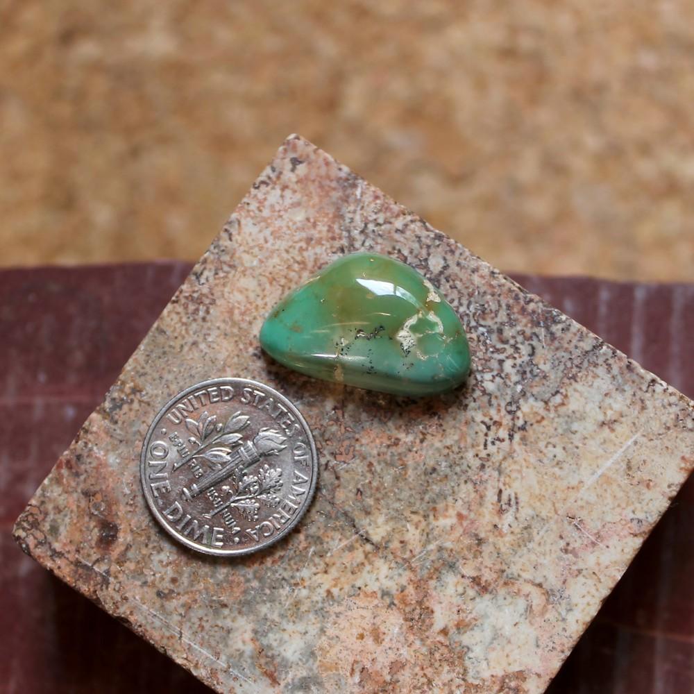 13 carat green Stone Mountain Turquoise cabochon with a tall dome - Nevada Cassidys