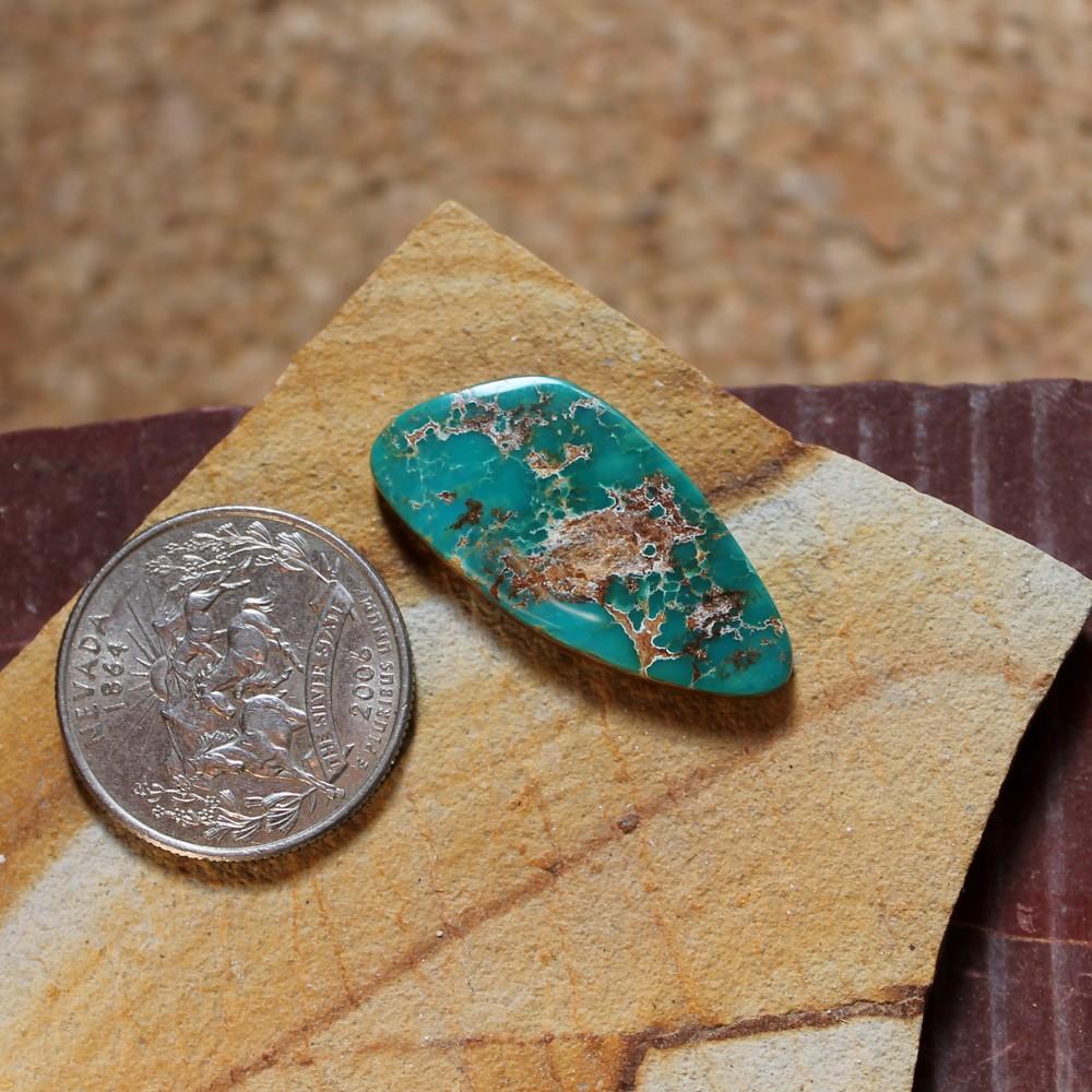 16 carat deep blue teal Stone Mountain Turquoise cabochon - Nevada Cassidys