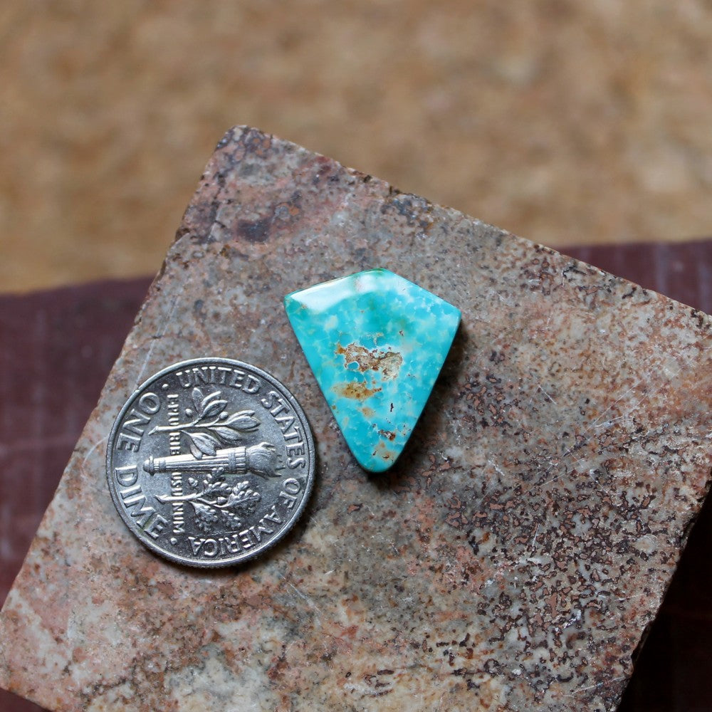 6.7 carat blue Stone Mountain Turquoise cabochon with angles