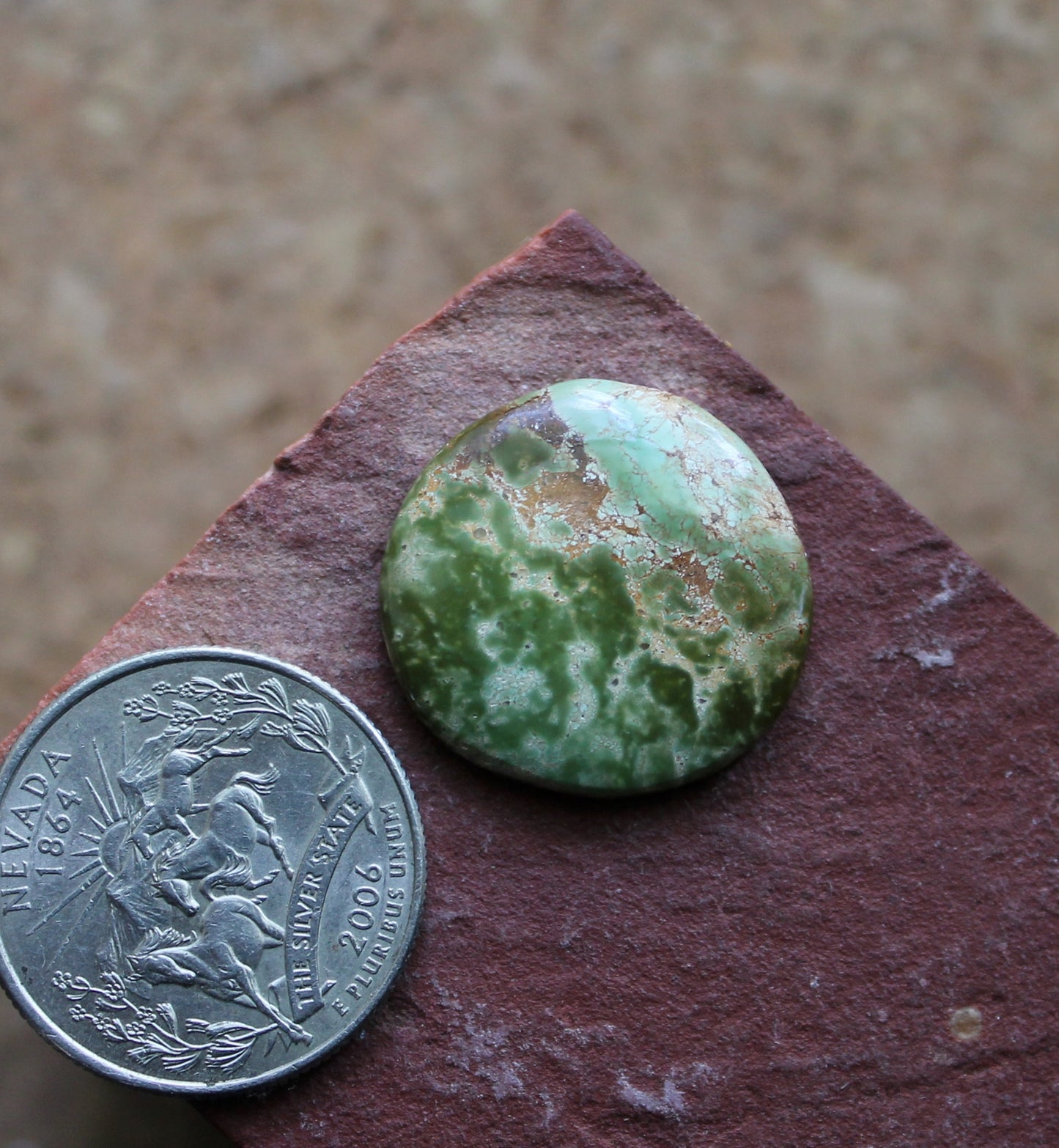 18 carat color change Stone Mountain Turquoise cabochon