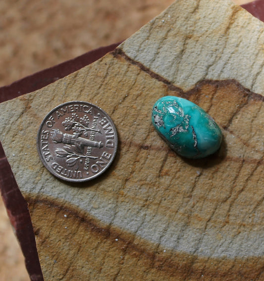 8.1 carat natural blue McGinnis turquoise cabochon with a high dome