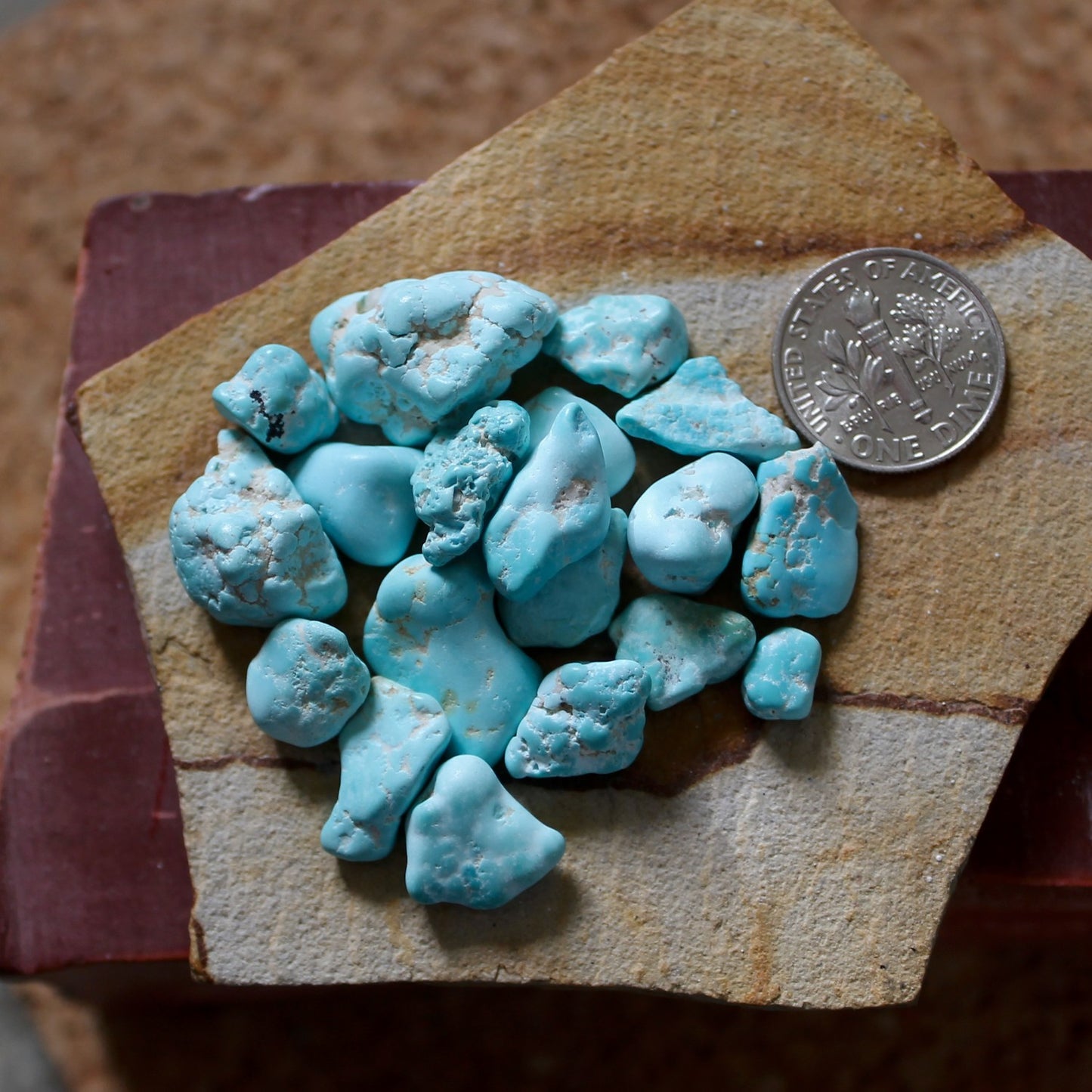 15.5 grams light blue Stone Mountain Turquoise nuggets