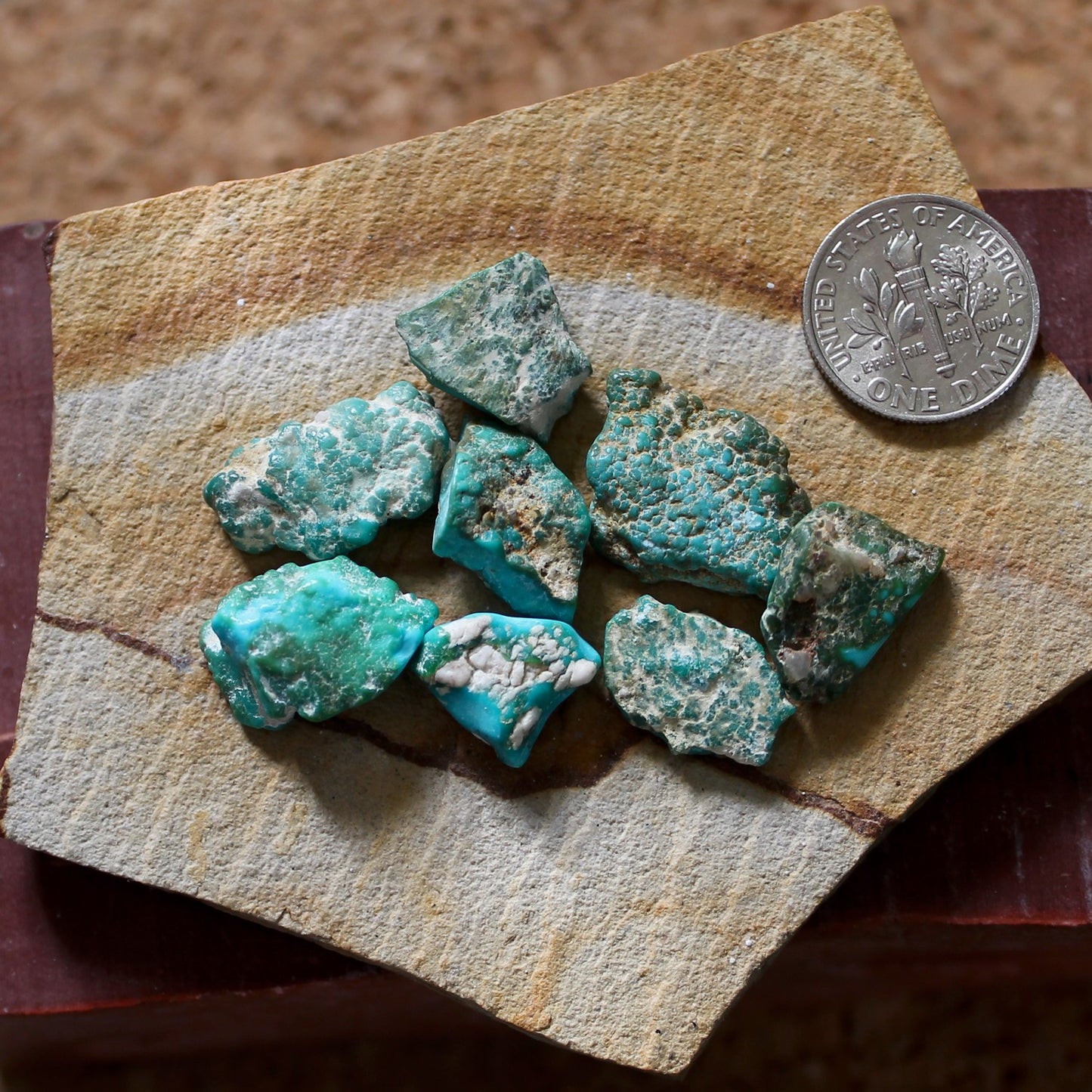 8.6 grams color change Stone Mountain Turquoise nuggets