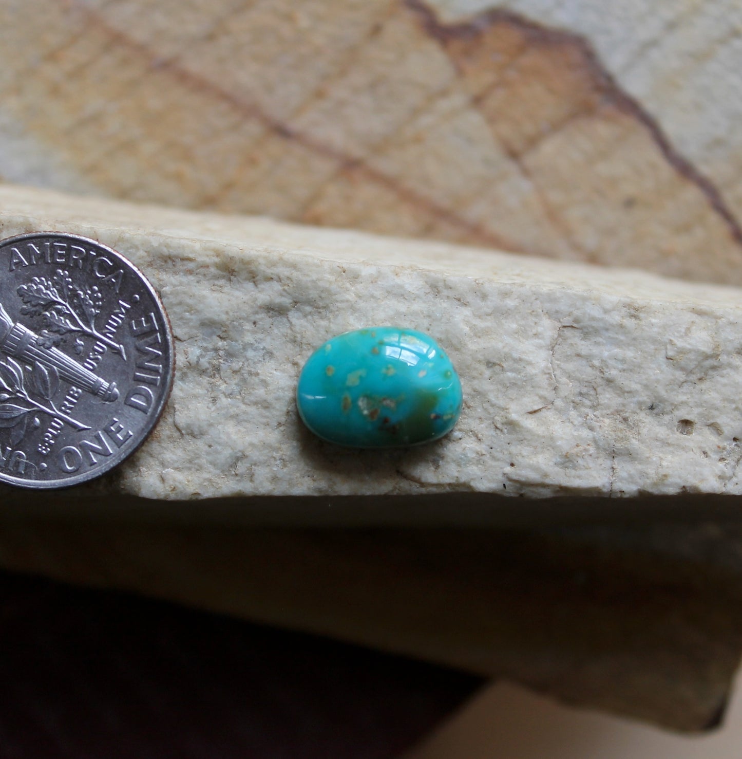 3 carat vivid blue Stone Mountain Turquoise cabochon