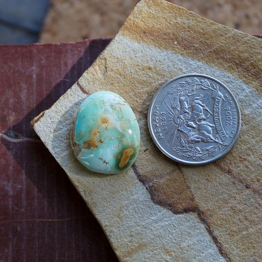 15.2 carat color change Stone Mountain Turquoise cabochon with a high dome