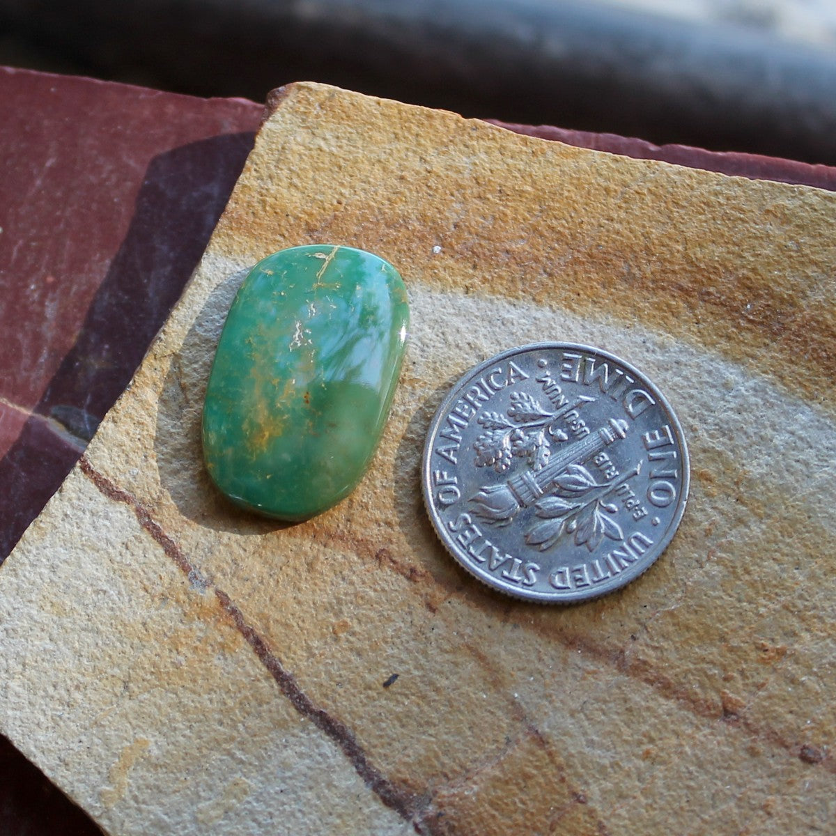 7.1 carat green Stone Mountain Turquoise cabochon