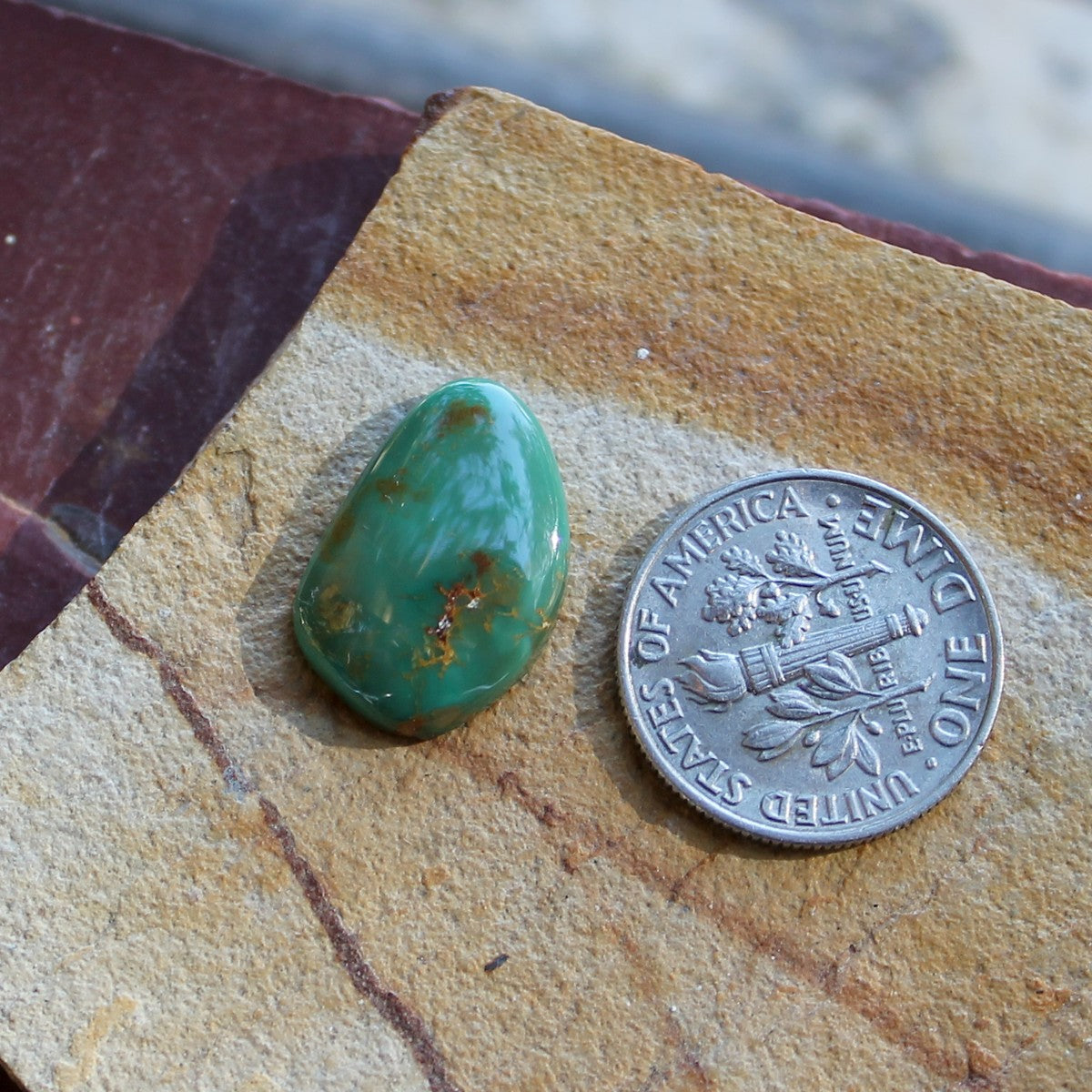 5.9 carat green Stone Mountain Turquoise cabochon