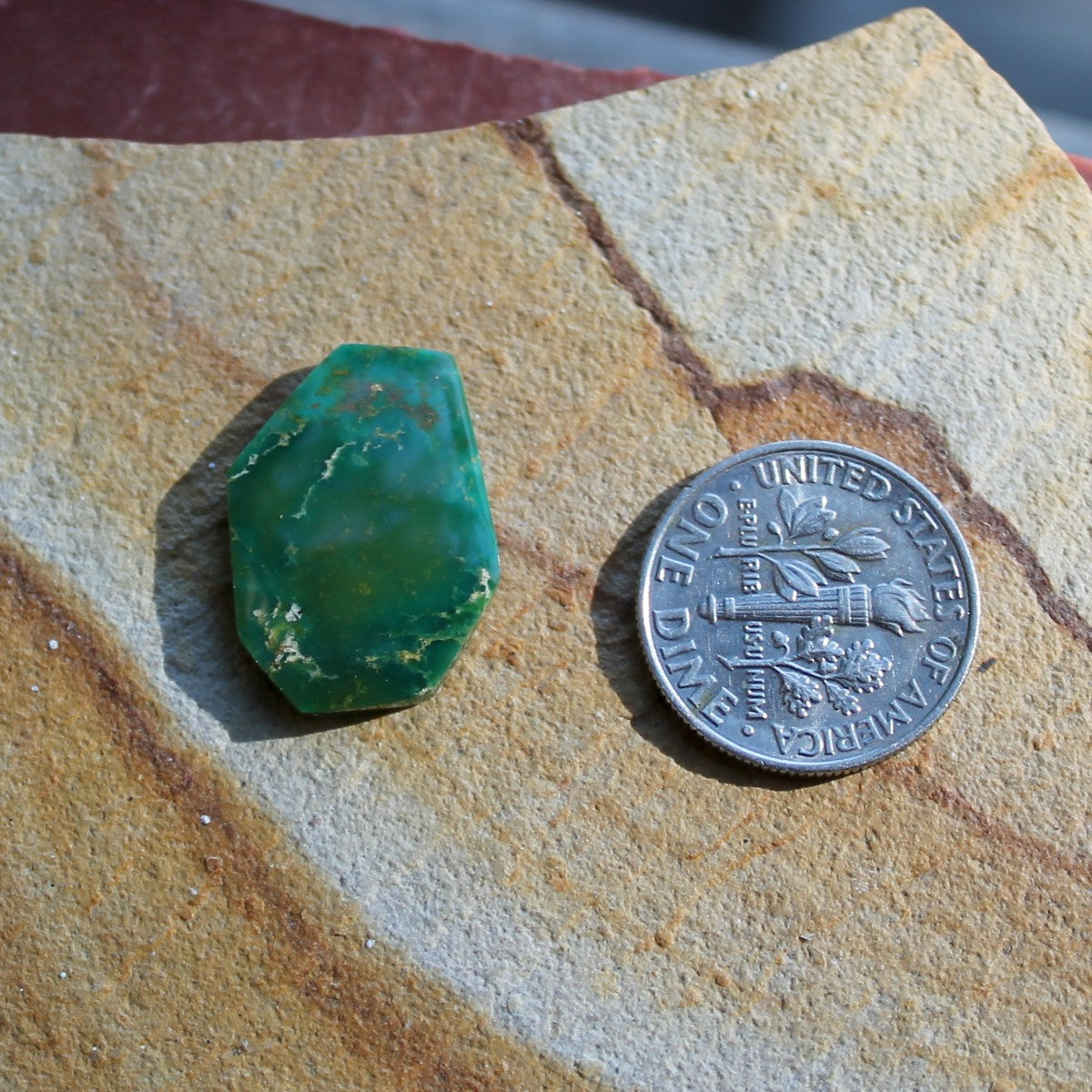 7.5 carat angular cut green Stone Mountain Turquoise cabochon