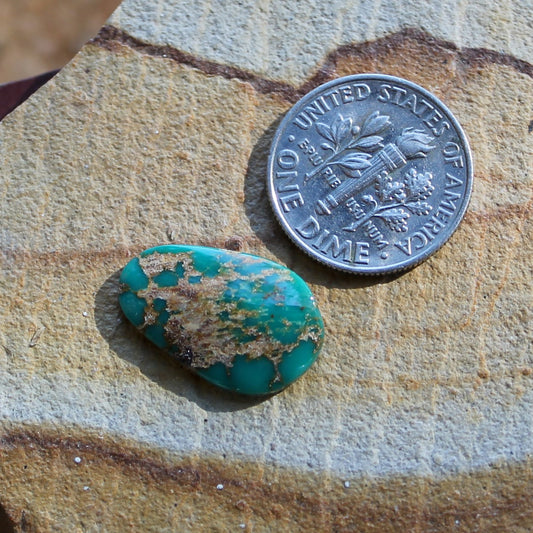 5.1 carat blue Stone Mountain Turquoise cabochon with red matrix