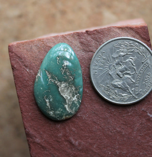 13.5 carat green turquoise cabochon from Stone Mountain Mine