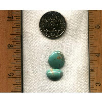 2 color-matched light blue Taubert Hills turquoise cabochons from high deserts of northern Nevada.